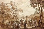 Richard Earlom Claude Lorrain 1774 Landscape Mezzotint. Liber Veritatis 129