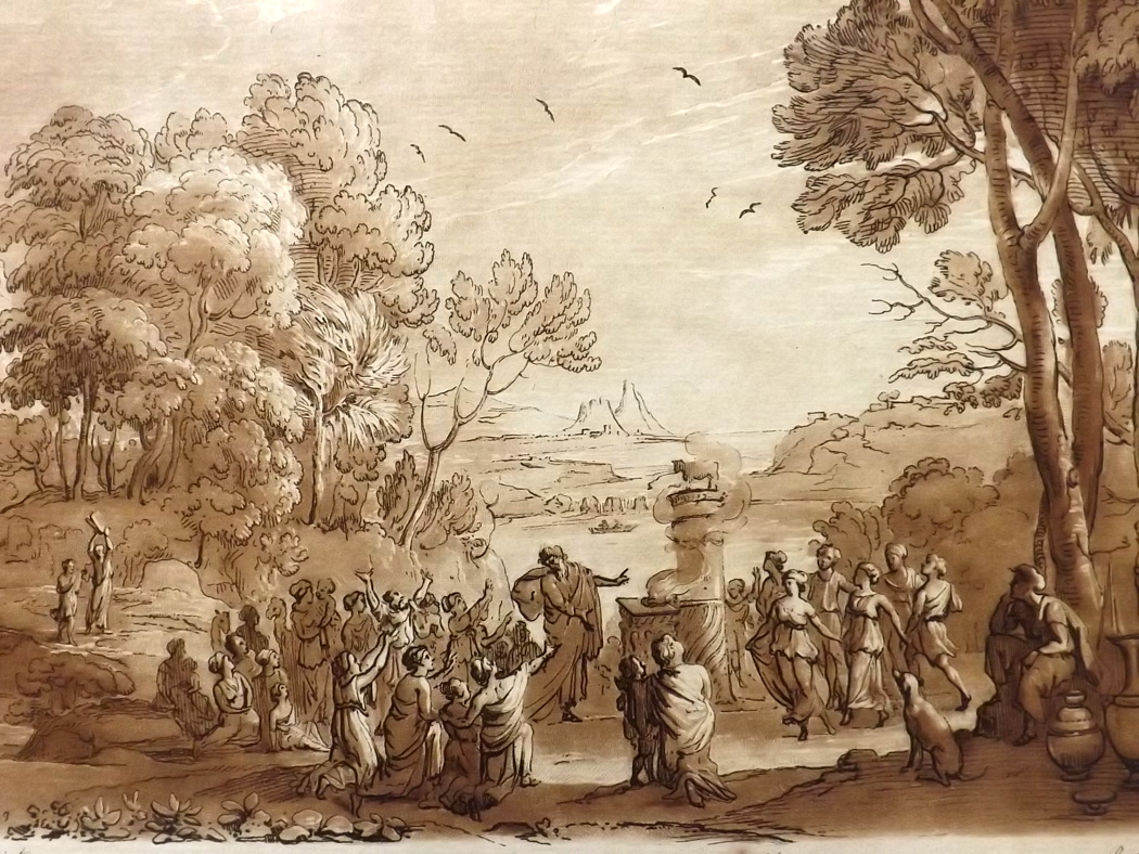 Richard Earlom Claude Lorrain 1774 Landscape Mezzotint. Liber Veritatis 129